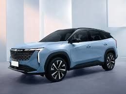 Blauwe Kleur Geely Atlas Boue Mini SUV Gasoline City Car High Speed